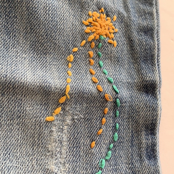 Gap Kids Embroidered Stars Rainbow Boho Flare Jeans Size 3 - Picture 3 of 9